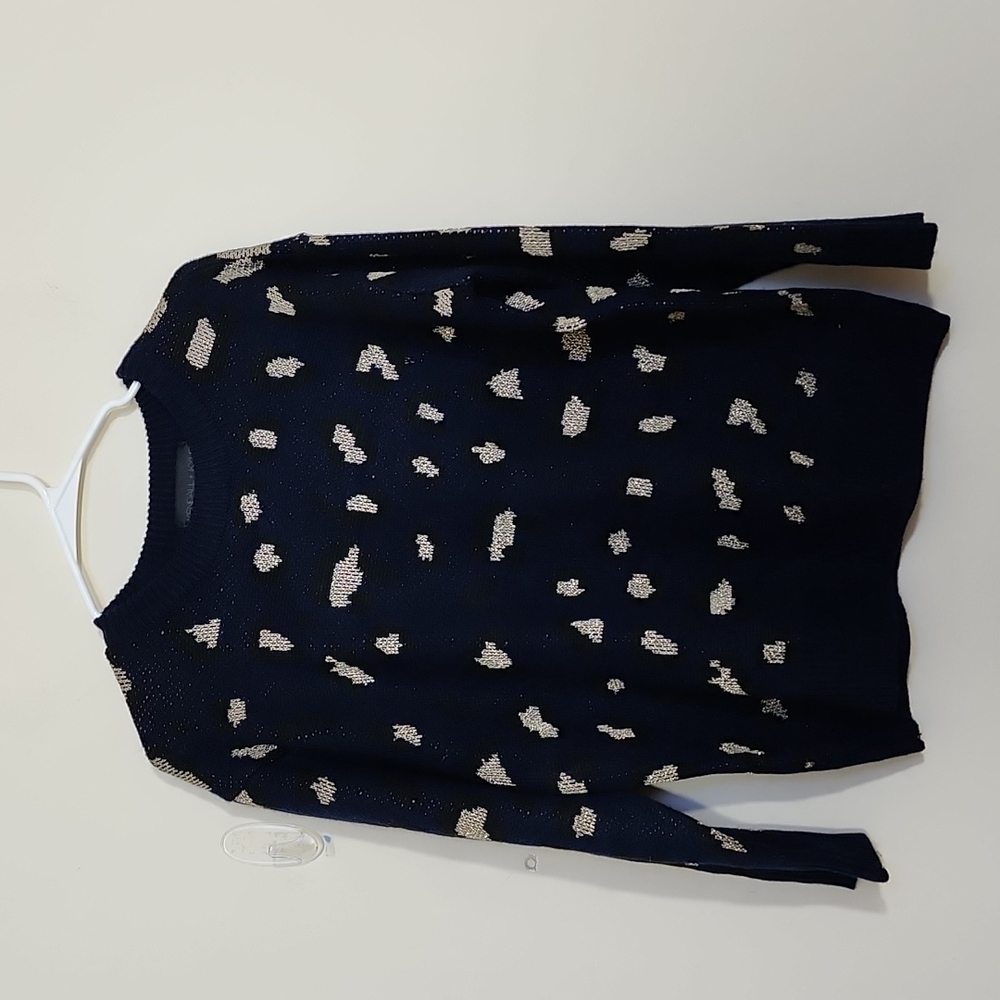 Kendall + Kylie Blue Animal Print Crewneck Sweater Size M